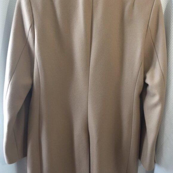 AllSaints Leni Camel Coat – Wool Cashmere, Goat Suede Collar, New, Size 8 - Picture 9 of 12